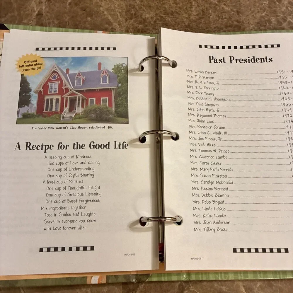 Vintage A Taste of Tradition Cookbook Recipes Valley View Women's Club 2006